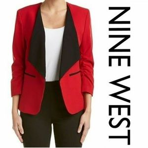 Nine West Red/Black Holiday Blazer